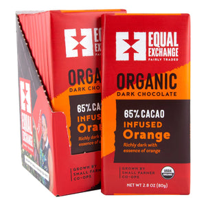 Chocolate bar 65% Cacao Infused Orange Organic Dark