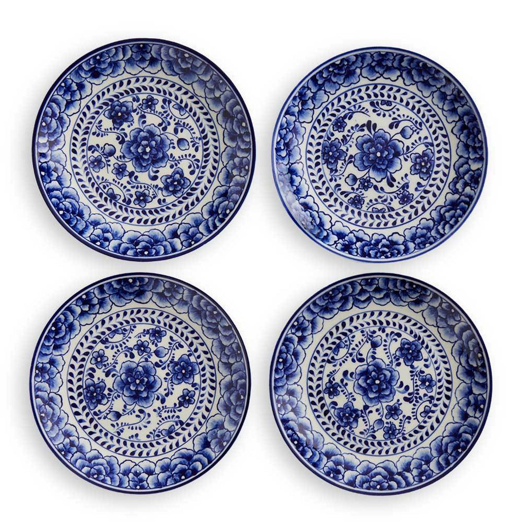 Indigo Bloom Appetizer Plates