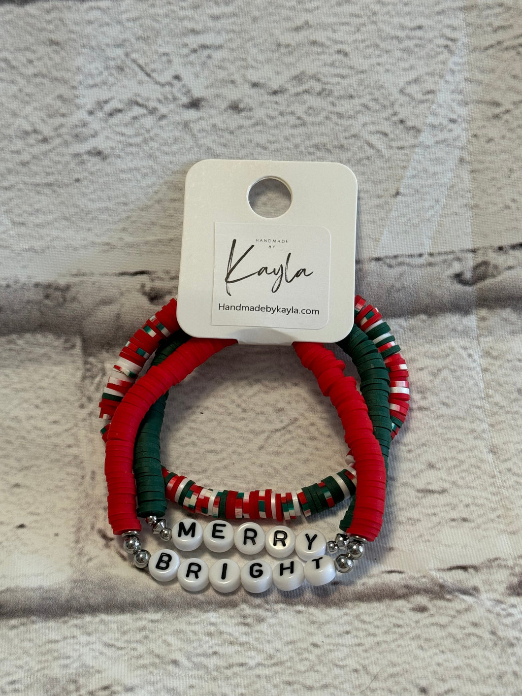 Merry & Bright Christmas, three pack, friendship bracelet