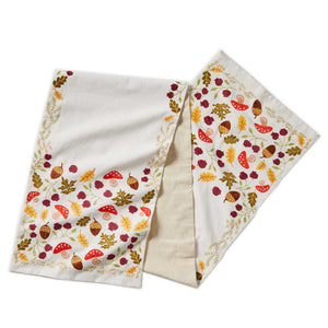 Fall Foliage Embroidered Table Runner