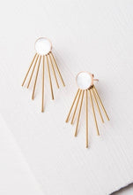 Load image into Gallery viewer, Caroline Mother of Pearl Stud &amp; Fringe Earrings
