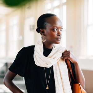 Nicely Neutral Striped Scarf