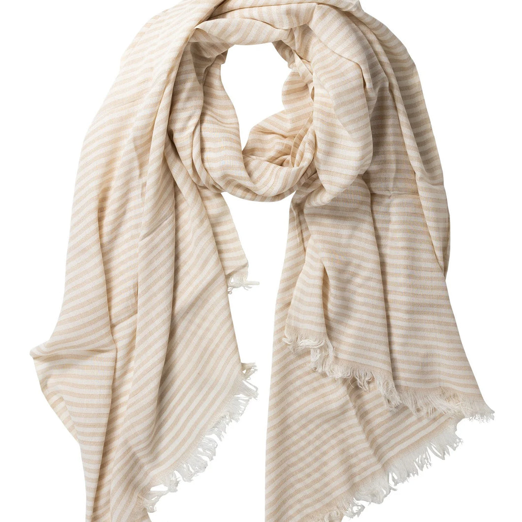 Nicely Neutral Striped Scarf