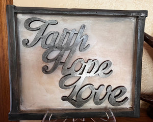 Faith Love Hope Home Decor Sign