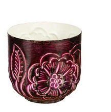 Load image into Gallery viewer, Flower Pot, Cranberry Finish Metal small

