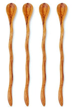 Load image into Gallery viewer, Spoons Wild Olive Wood Wavy Cocktail Set of 4
