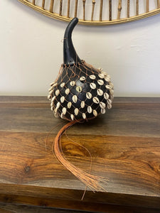 Cowrie Shell Gourd Rattle Large