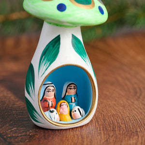 Mini Mushroom Ceramic Nativity