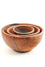 Load image into Gallery viewer, Set of Three Wild Olive Wood Condiment Bowls
