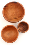 Load image into Gallery viewer, Set of Three Wild Olive Wood Condiment Bowls
