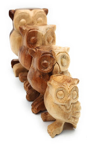4 Inch Natural Wooden Hooting Owl