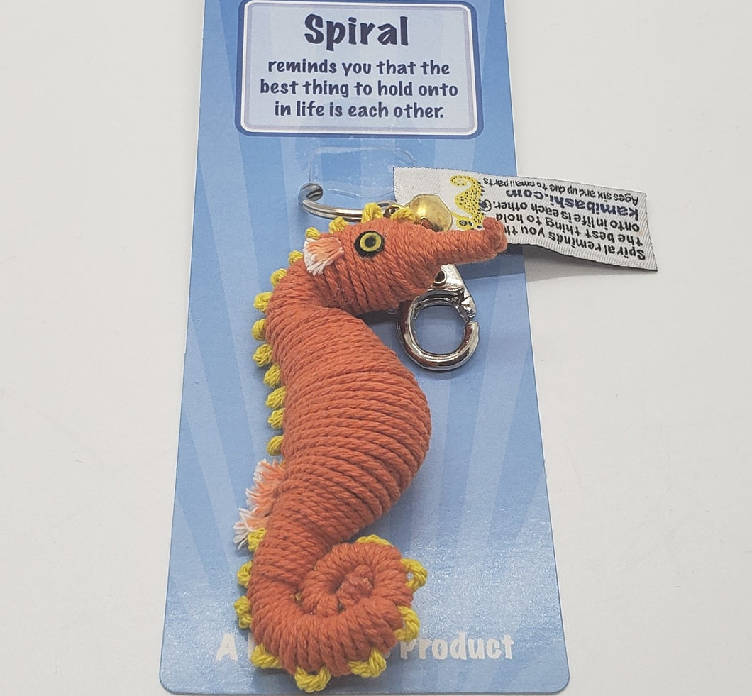 Spiral the Seahorse String Doll Keychain