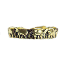 Load image into Gallery viewer, Embossed Elephant Brass Adjustable Ring
