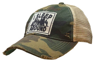 I Sleep Around Distressed Cap Unisex