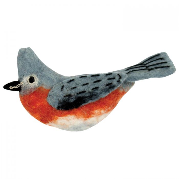 Wild Woolie Felt Bird: Tufted Titmouse