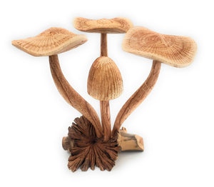 Hand-carved Wooden Mushroom –