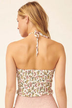 Load image into Gallery viewer, Floral Self-Tie Halter Neck Smock Cami Top
