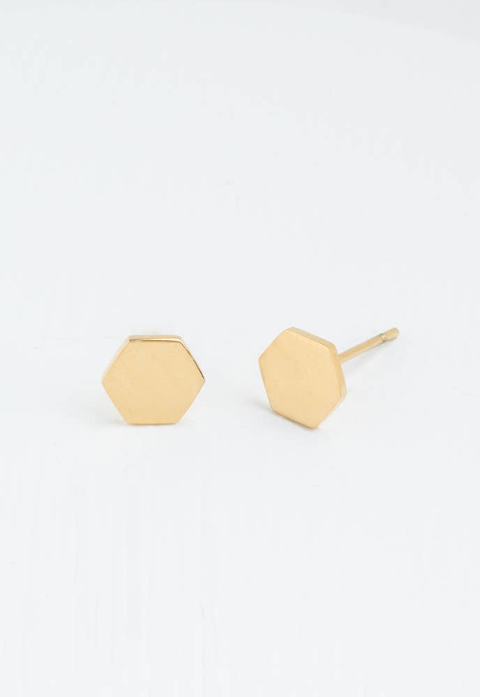 Honeycomb Gold Studs