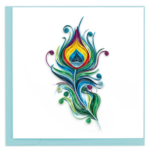 Quilled Peacock Feather Greeting Card