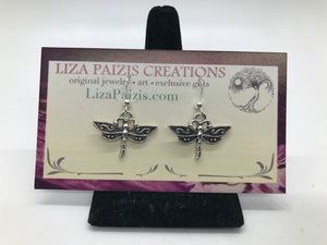 Liza Paizis Medium Dragonfly Earrings