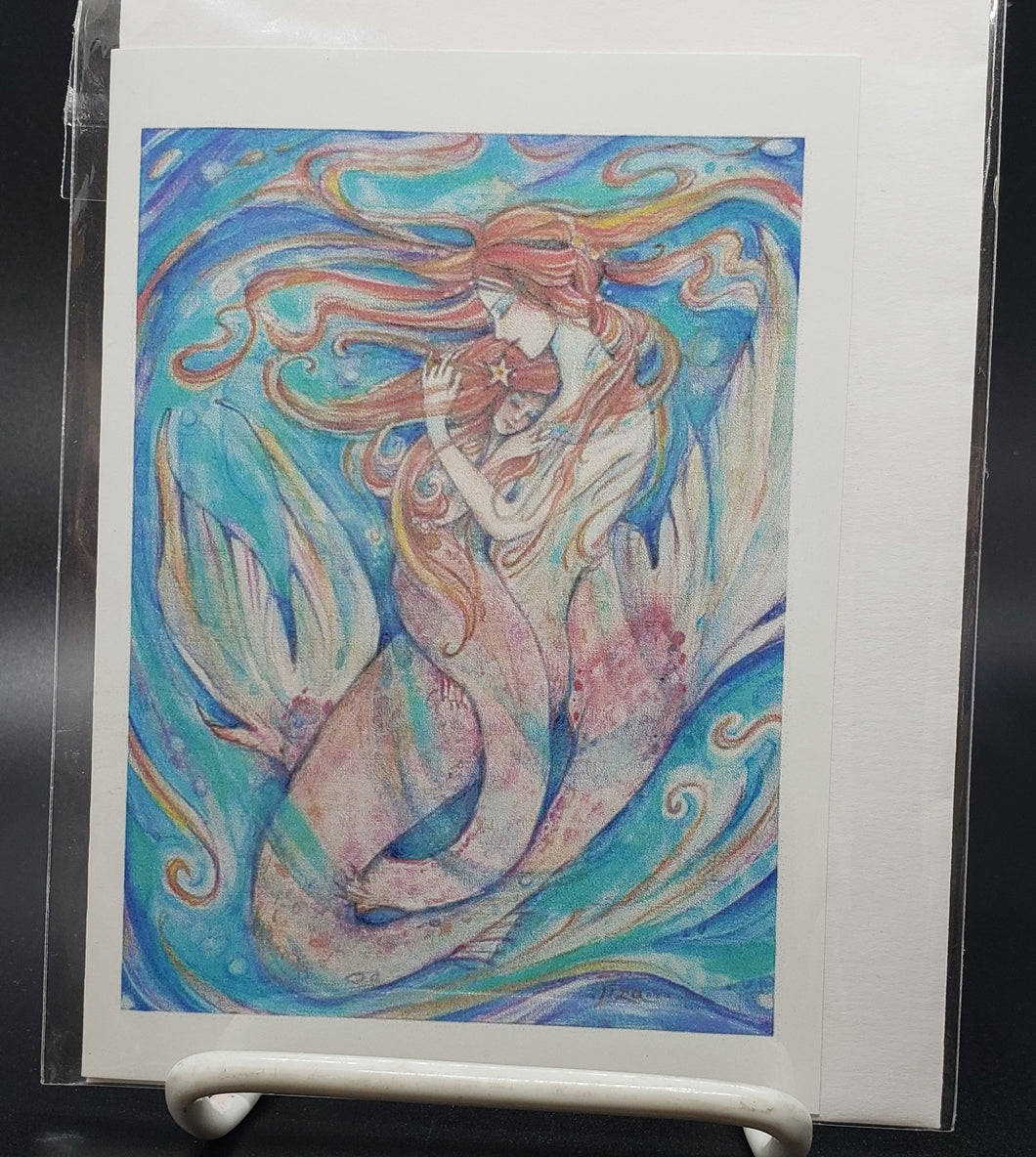 Liza Paizis 'Mermaid Mother & Child' Card