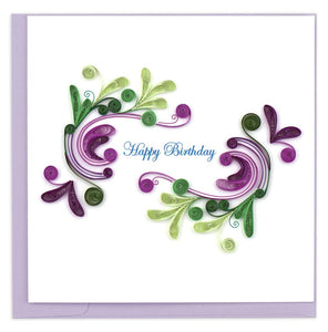 Quilled Happy Birthday Swirl Greeting Card