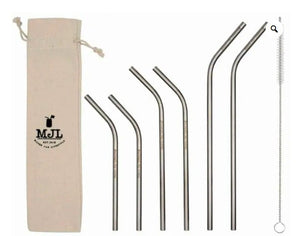 Stainless Steel COMBO Straw 6-Pack Plus Cleaner