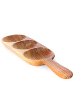 Load image into Gallery viewer, Wild Olive Wood Triple Well Serving Tray
