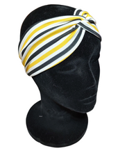 Load image into Gallery viewer, Yellow, White&amp; Black Stripes Headband
