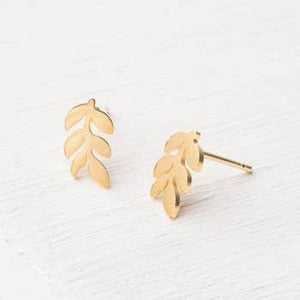 Rowen Leaf Stud Earrings